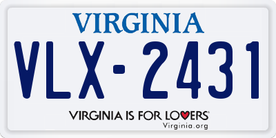 VA license plate VLX2431