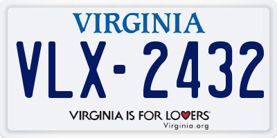 VA license plate VLX2432