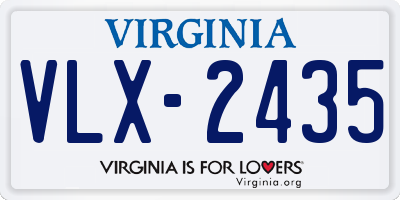 VA license plate VLX2435