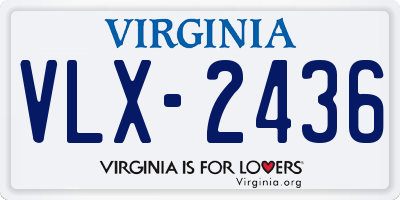 VA license plate VLX2436