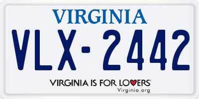 VA license plate VLX2442