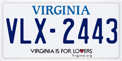 VA license plate VLX2443