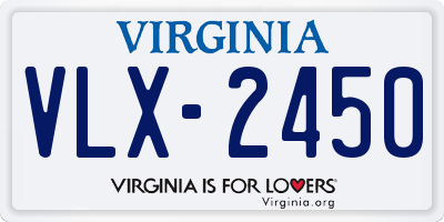 VA license plate VLX2450