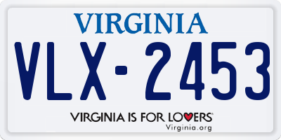 VA license plate VLX2453