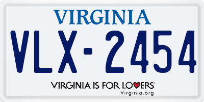 VA license plate VLX2454