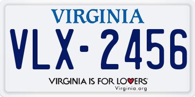 VA license plate VLX2456