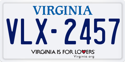 VA license plate VLX2457