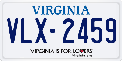 VA license plate VLX2459