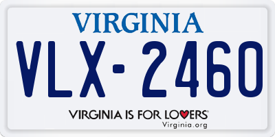 VA license plate VLX2460