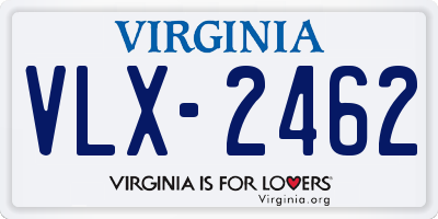 VA license plate VLX2462