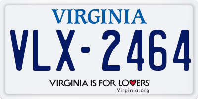 VA license plate VLX2464