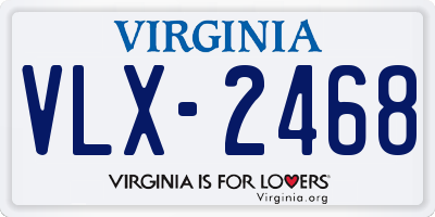 VA license plate VLX2468