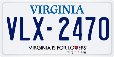 VA license plate VLX2470