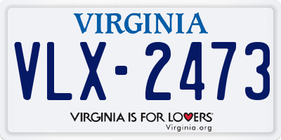 VA license plate VLX2473