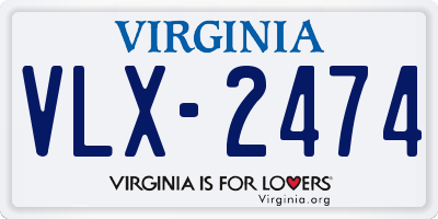 VA license plate VLX2474