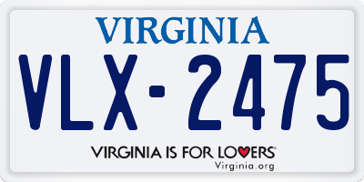 VA license plate VLX2475