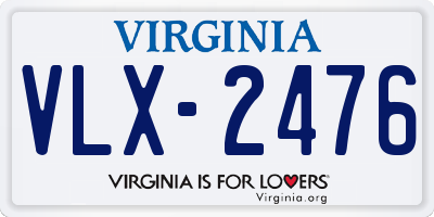 VA license plate VLX2476