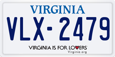 VA license plate VLX2479