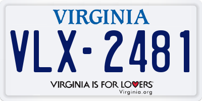 VA license plate VLX2481