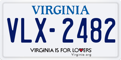 VA license plate VLX2482