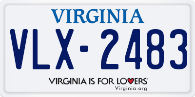 VA license plate VLX2483