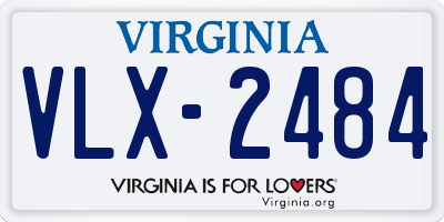 VA license plate VLX2484