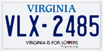 VA license plate VLX2485