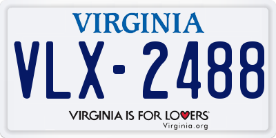 VA license plate VLX2488