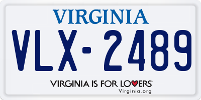 VA license plate VLX2489