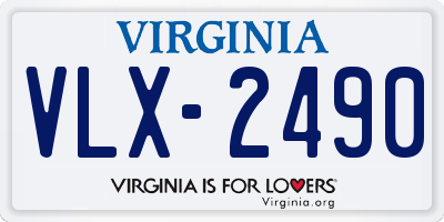 VA license plate VLX2490