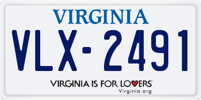 VA license plate VLX2491