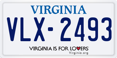 VA license plate VLX2493