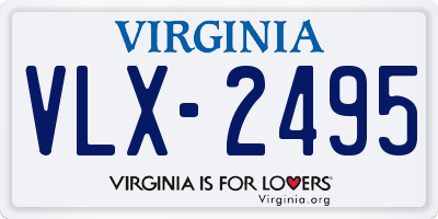 VA license plate VLX2495