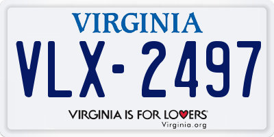 VA license plate VLX2497