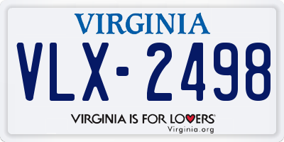 VA license plate VLX2498