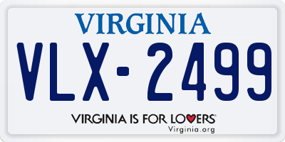 VA license plate VLX2499