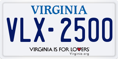 VA license plate VLX2500