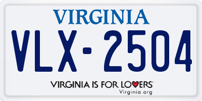 VA license plate VLX2504