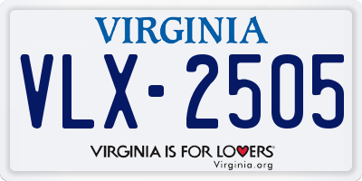 VA license plate VLX2505