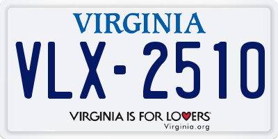 VA license plate VLX2510