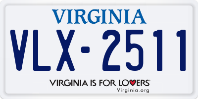 VA license plate VLX2511