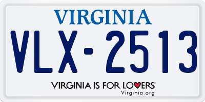 VA license plate VLX2513