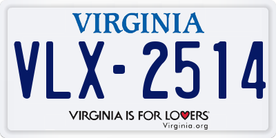 VA license plate VLX2514