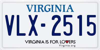 VA license plate VLX2515