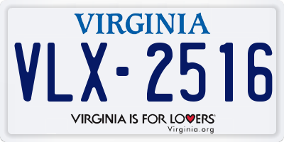 VA license plate VLX2516