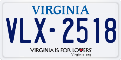 VA license plate VLX2518