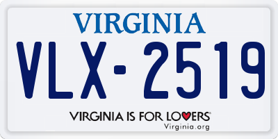 VA license plate VLX2519