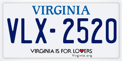 VA license plate VLX2520