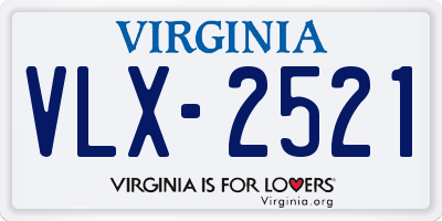 VA license plate VLX2521