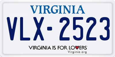 VA license plate VLX2523